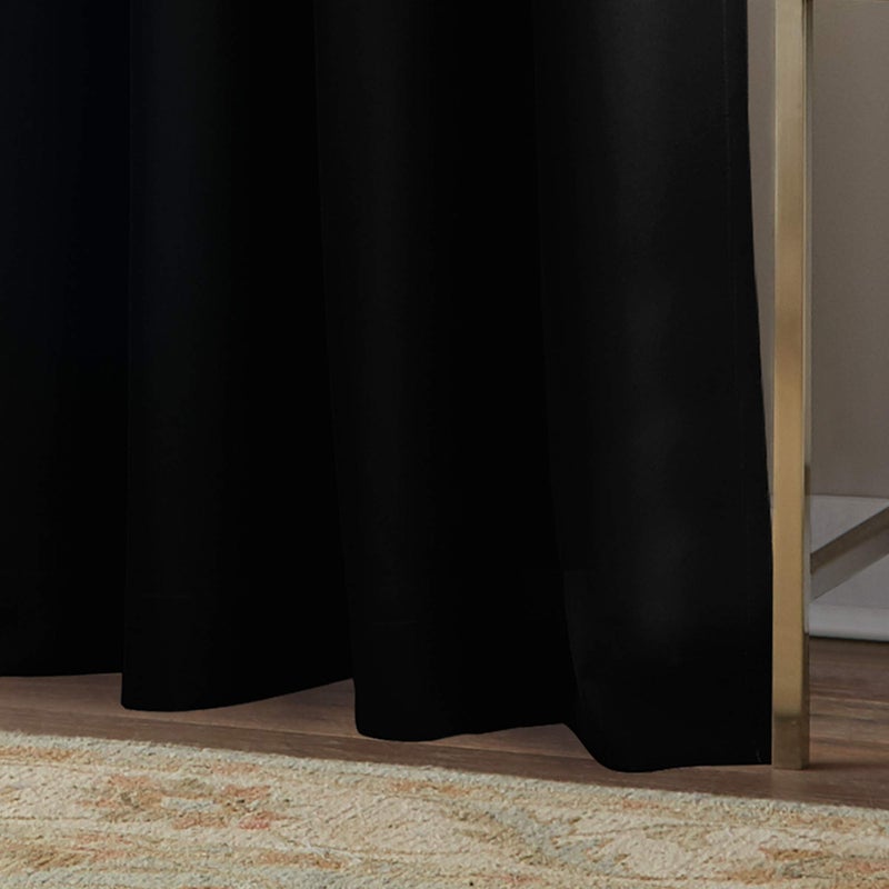 Curtainworks Kendall Color Block Grommet Curtain Panel, 84 inch(84"L x 52"W) , Cream/Black - Image 3
